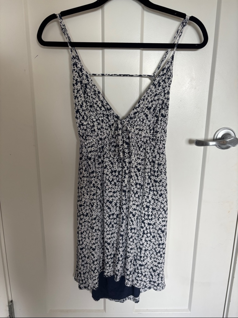 Garage Navy and White Floral Mini Sun Dress
